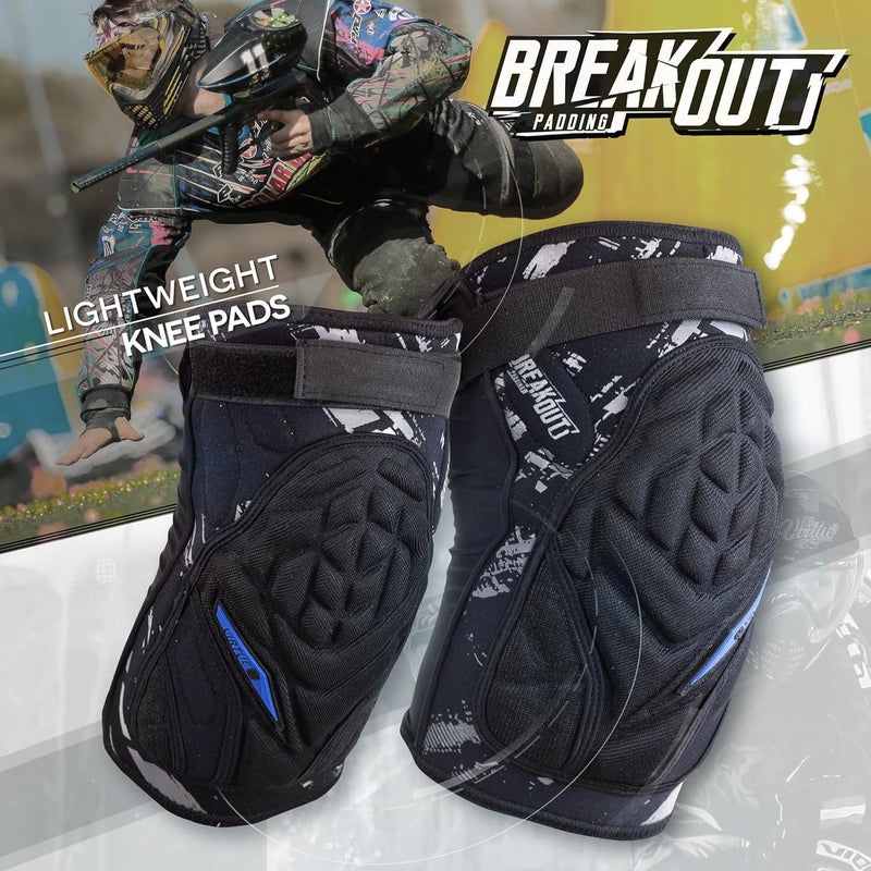 VIRTUE Breakout Knee Pads - Lightweight Multi-Sports Protective Pads with Moisture Wicking Compression Sleeve Liner and High Density 3D Molded Foam for High Impact Protection - Black - Image 3