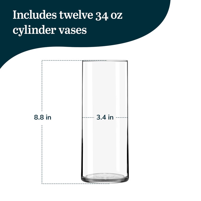 Libbey Cylinder Vases, 8.75-inch, Set of 12 - Image 3