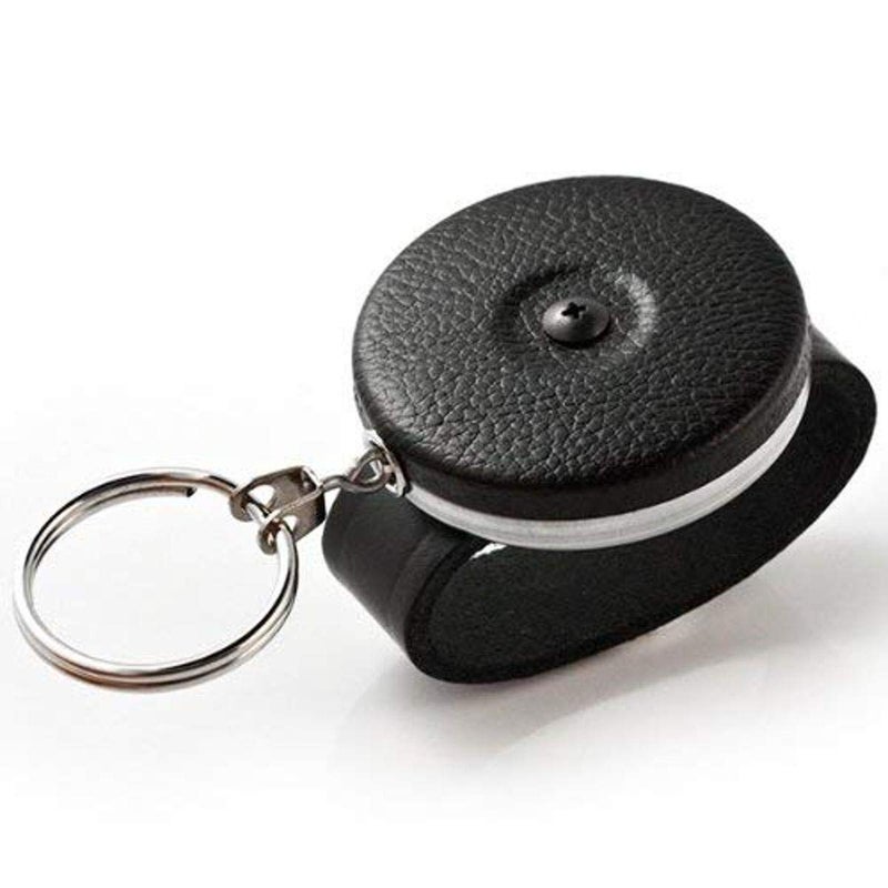 KEY-BAK DUTY-GEAR Retractable Key Holder with 24" Stainless Steel Chain, Chrome Front, 2.25" Leather Belt Loop, 8 oz. Retraction, Split Ring - Image 3