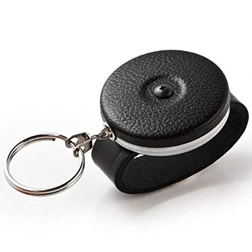 KEY-BAK DUTY-GEAR Retractable Key Holder with 24" Stainless Steel Chain, Chrome Front, 2.25" Leather Belt Loop, 8 oz. Retraction, Split Ring - Image 1