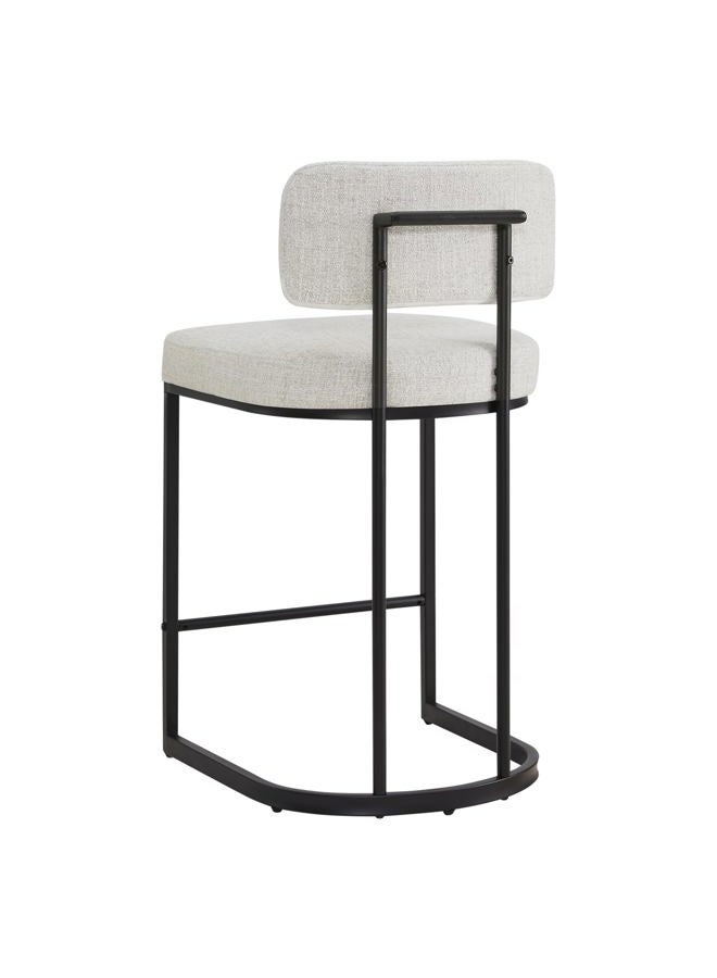 KISLOT 26" H Counter Height Bar Stools Set of 4, Modern Linen Fabric Upholstered Barstools with Backrest for Kitchen Island, Black Metal Frames, Wheat - Image 5