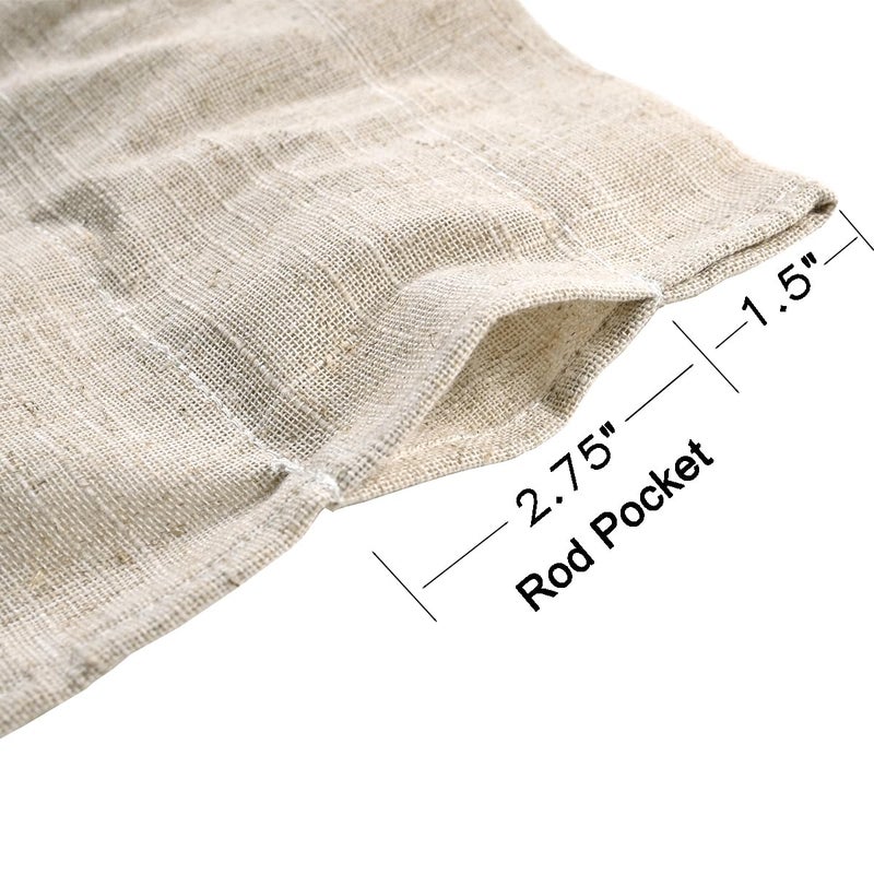 DOSLY IDÃ‰ES Farmhouse Rustic Beige Cotton Blend Valance, Striped Pleated Design with Coconut Buttons, Multi-Room Window Treatment for Kitchen, Living Room, Bedroom, 52" W x 18" L - Image 4