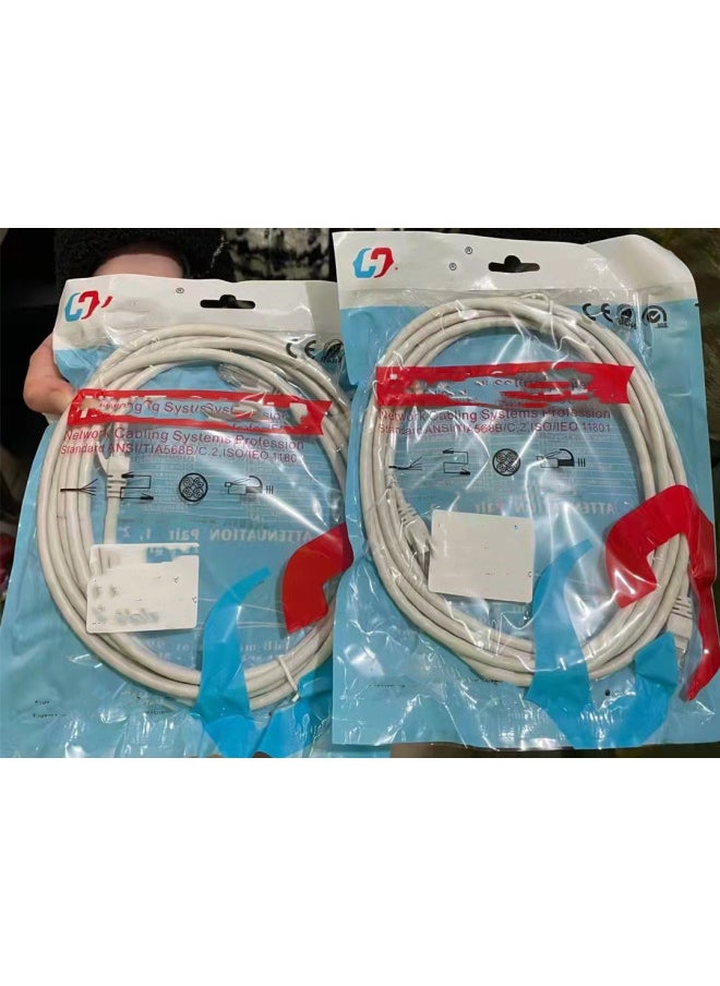 Generic Network Cable Household Super 6 Class 6 Gigabit High-speed 7 Class 10 Gigabit Router Computer Broadband 5 Class Network Cable 10 Meters-Color:Six Types Of Gray Network Cable Standard All Copper-Line Length:80m  - Image 1