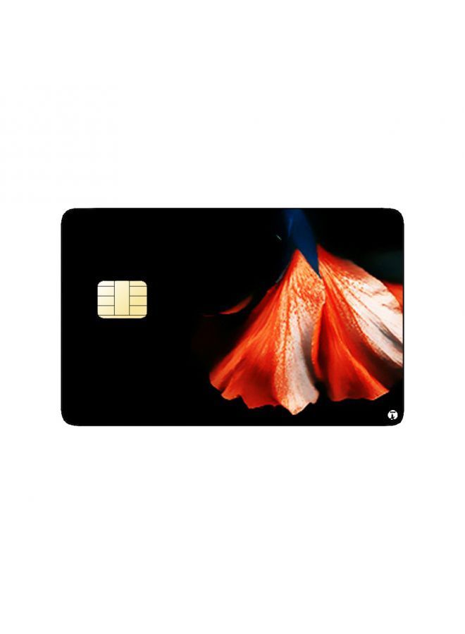 RKN PRINTED BANK CARD STICKER Beautiful Orange Flower Picture - Image 2