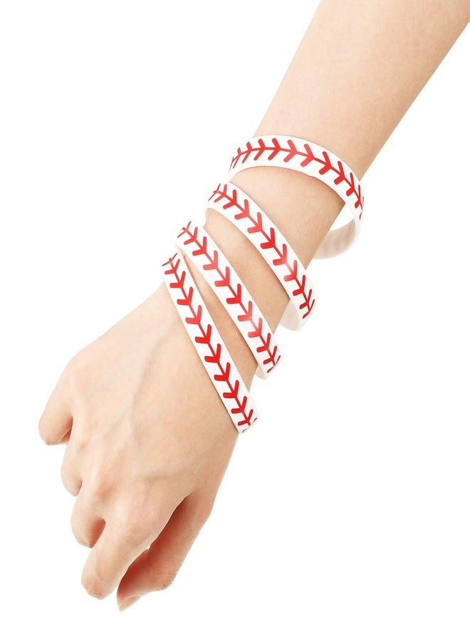 JOVITEC 24 Pcs Baseball Bracelet Baseball Party Favors Softball Wristband Silicone Bracelet Gift for Softball Player and Teams - Image 5