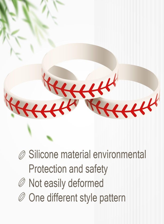 JOVITEC 24 Pcs Baseball Bracelet Baseball Party Favors Softball Wristband Silicone Bracelet Gift for Softball Player and Teams - Image 4