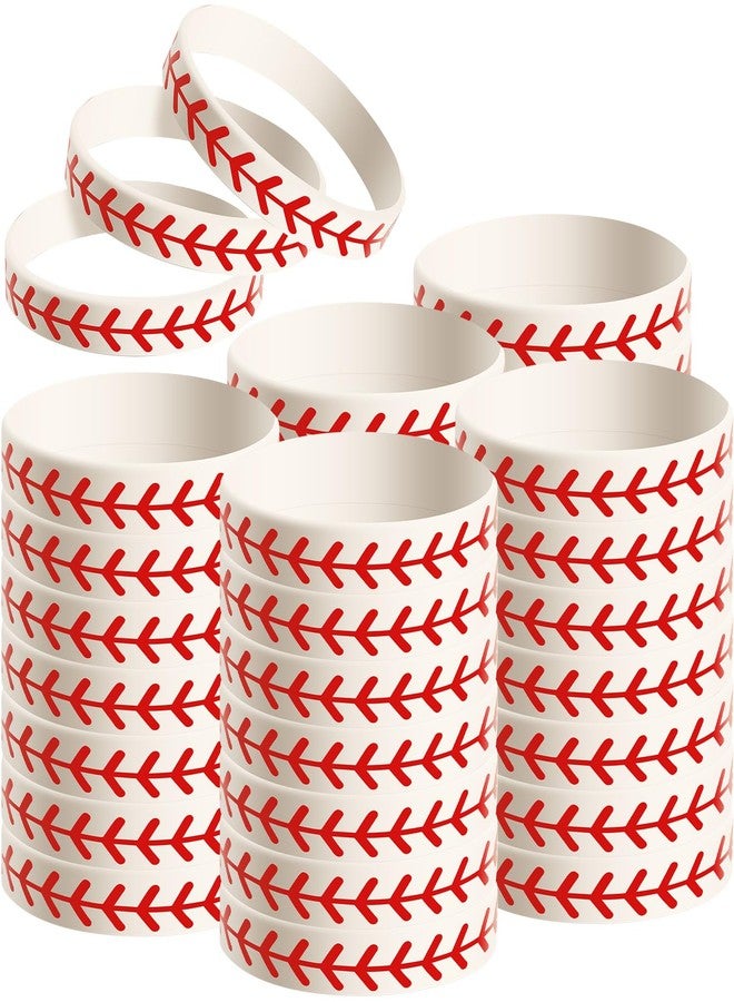 JOVITEC 24 Pcs Baseball Bracelet Baseball Party Favors Softball Wristband Silicone Bracelet Gift for Softball Player and Teams - Image 1