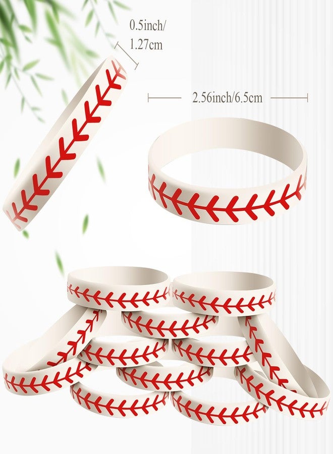 JOVITEC 24 Pcs Baseball Bracelet Baseball Party Favors Softball Wristband Silicone Bracelet Gift for Softball Player and Teams - Image 2