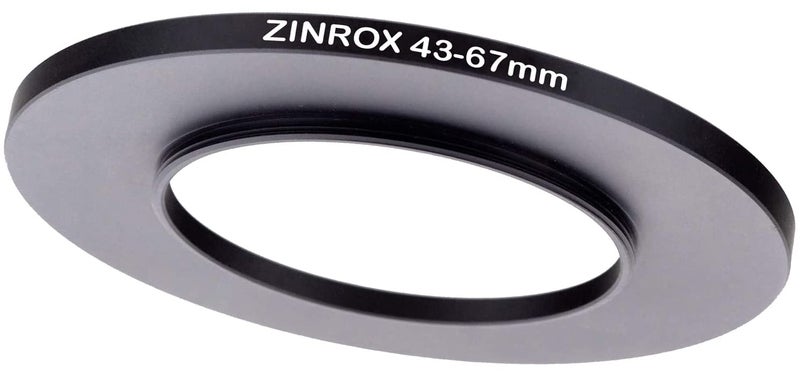 ZINROX® 43-67mm Step Up Lens Filter Adapter Ring, Set of 1 Piece - Size : 43mm to 67mm Stepping Ring - Image 1
