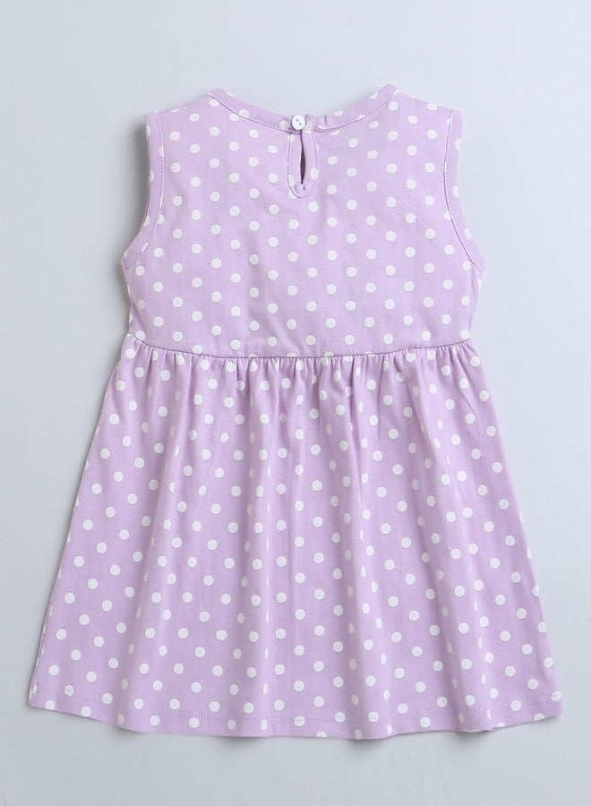 BUMZEE Lavender Girls Sleeveless Frock Age - 12-18 Months (Peb9175D-lvd) - Image 2