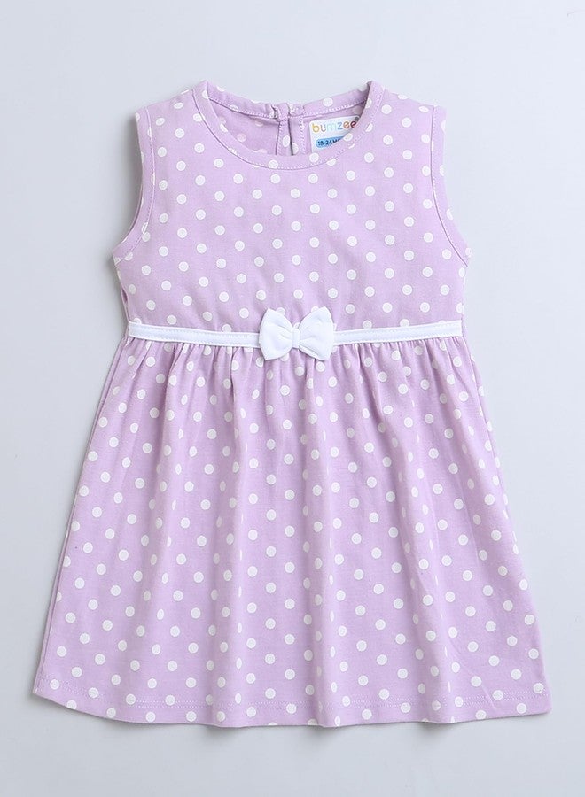 BUMZEE Lavender Girls Sleeveless Frock Age - 12-18 Months (Peb9175D-lvd) - Image 4