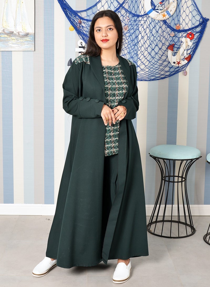 Bousni Stylish Travel Wear 4 Piece Set Including Trouser, Tweed Shirt - Image 1