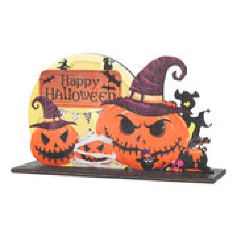 Halloween Table Decorations: Wooden Tabletop Ornaments - Stable Durable Design Halloween Sign Decoration for Home Party Table Desk Porch Entryway