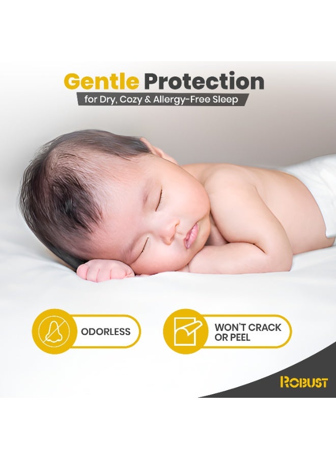 Robust 100% Waterproof Mattress Protector - Soft Cotton Terry Surface, Breathable & Noiseless Fitted Mattress Cover, Hypoallergenic Pad, Topper, Machine Washable Sheet - Image 5