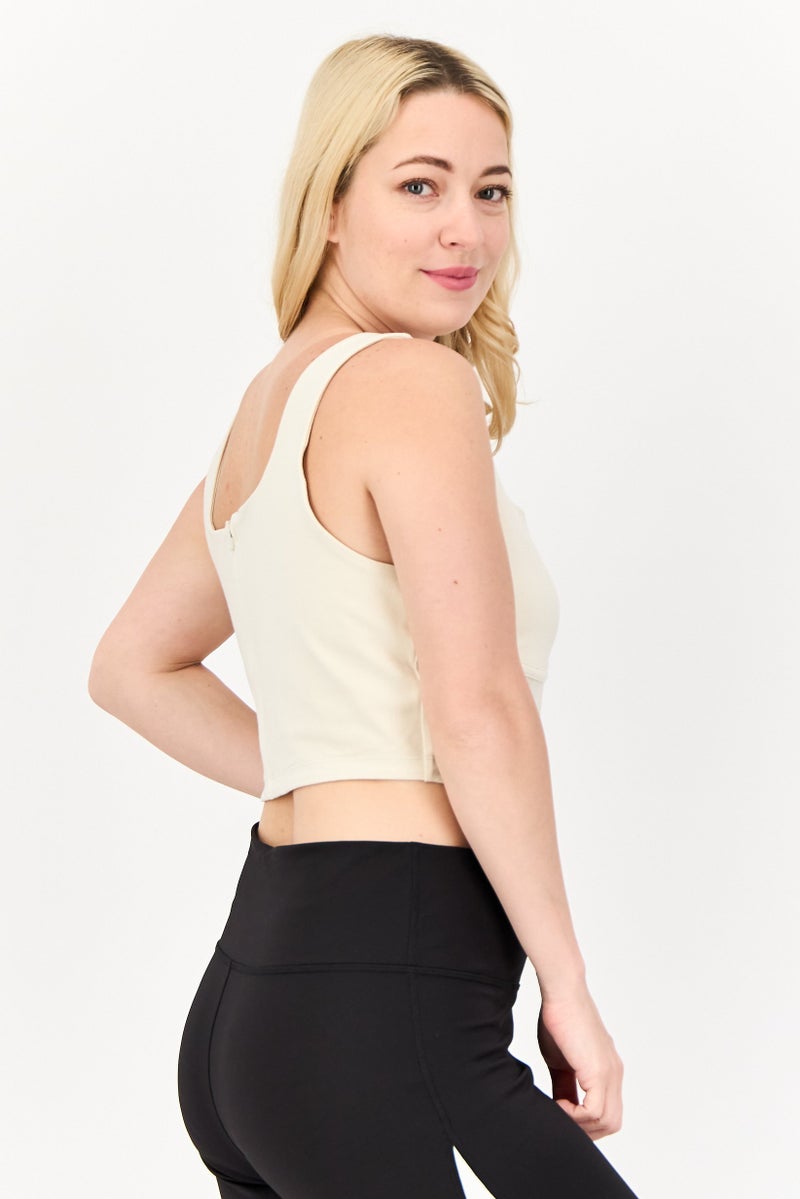 PUMA Women Tight Fit Sleeveless Outdoor Crop Top, Beige - Image 2