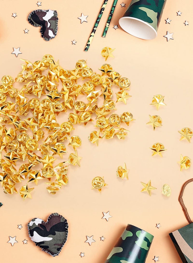 SYOSI Gold Star Lapel Pin, Pins for Backpack, Metal Enamel Pin for Backpack/Bag/Jeans Clothes Badge Lapel Pin Brooch Jewelry, Hat Backpack Clothing Accessories Five-Pointed Star 25PCS - Image 3