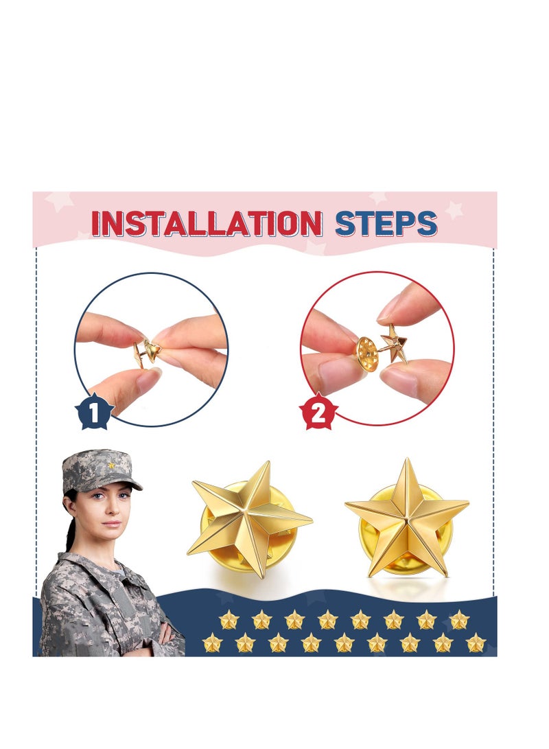 SYOSI Gold Star Lapel Pin, Pins for Backpack, Metal Enamel Pin for Backpack/Bag/Jeans Clothes Badge Lapel Pin Brooch Jewelry, Hat Backpack Clothing Accessories Five-Pointed Star 25PCS - Image 4