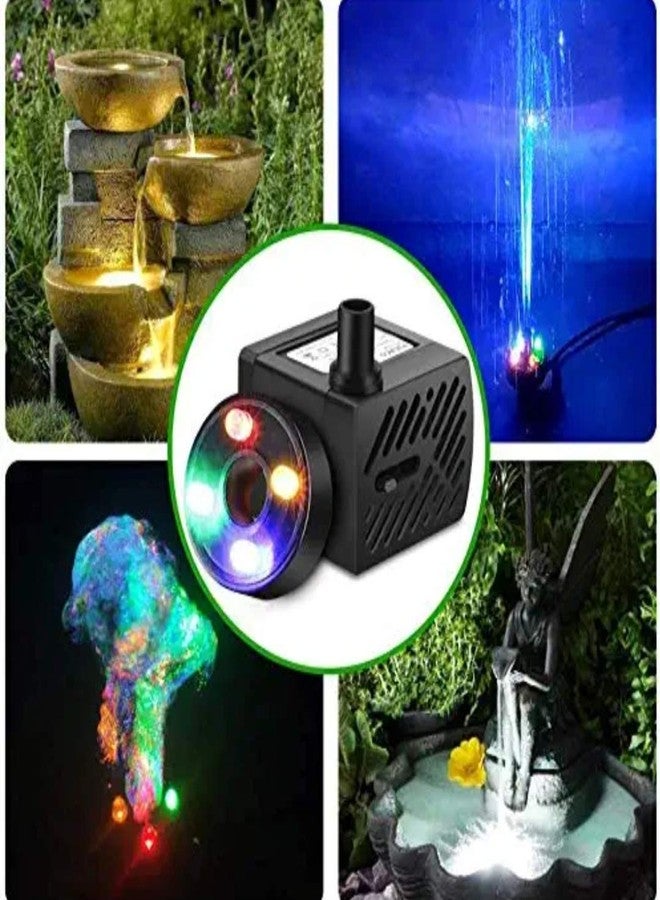Decorion™ (150L/H, 2W, 40 Hmax) Submersible Water Pump with RGB Light for Small Fountain, Fish Tank, Pond with 1.5m Power Cord - Image 3