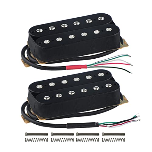 FLEOR Electric Guitar Humbucker Pickups Ceramic Double Coil Guitar Bridge Pickup & Neck Pickups Set-Black - Image 5