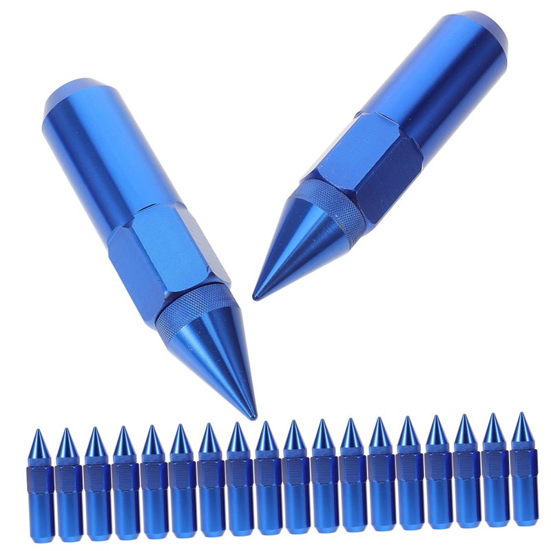 Blue 20pcs Car Wheel Nut Covers Lug Nut Caps Easy Fit All Tire Types - Image 2