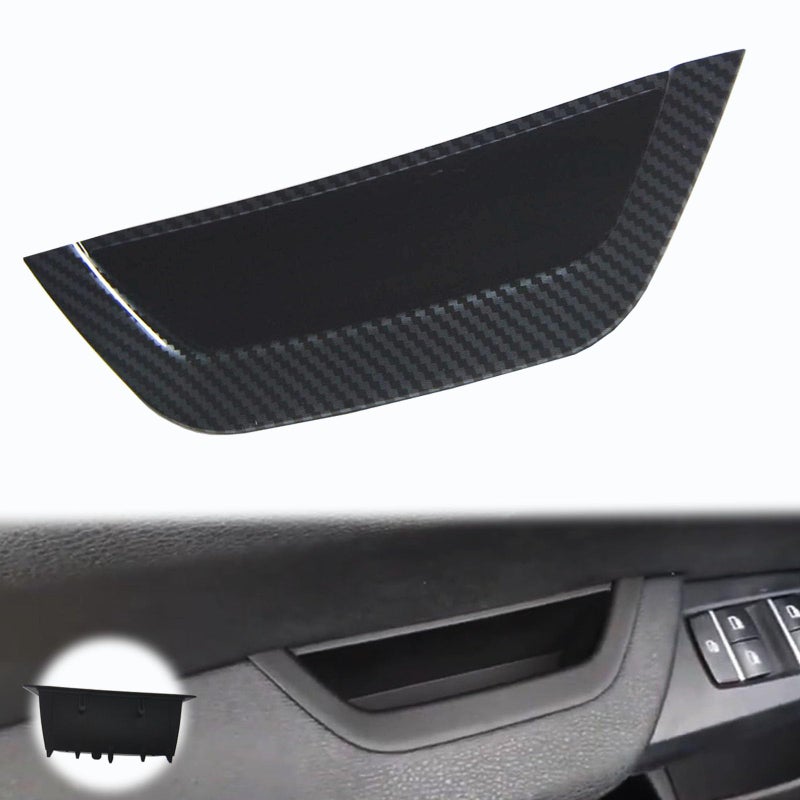 OVANOH Carbon Fiber Pattern Driver Side Door Armrest Handle Storage Compartment Compatible for BMW X3 F25 20102016 X4 F26 20142017 Cover Door Container Storage Box Door Armrest Cover - Image 3