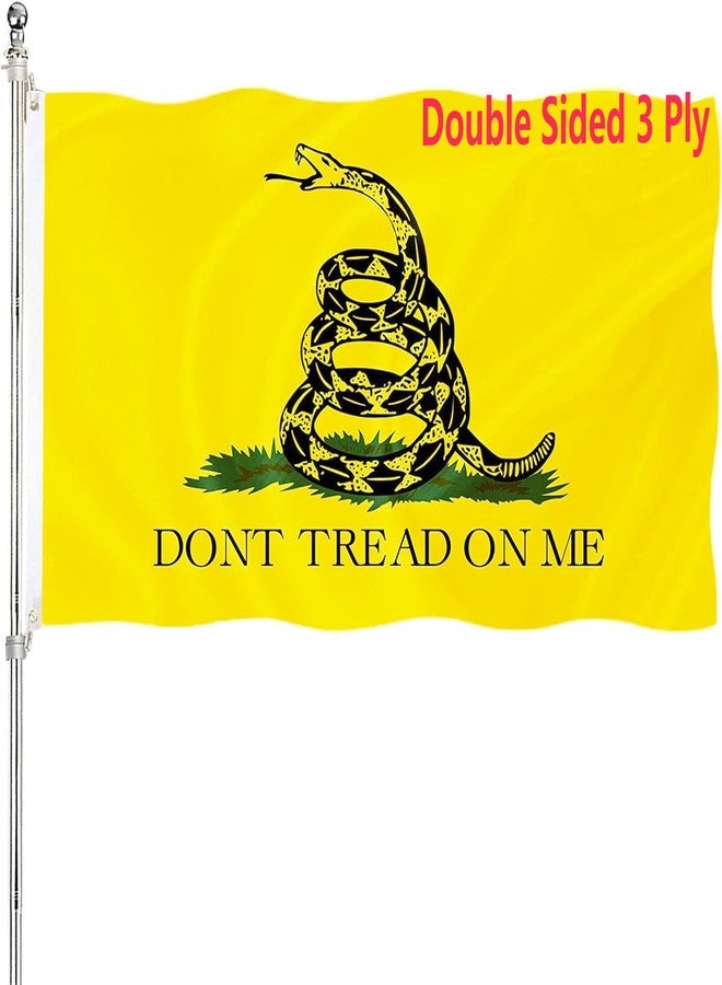 ARSOF Dont Tread On Me Flag 3x5 Outdoor 240D Heavy Polyester Duty Double Sided 3ply Gadsden Flag Vibrant Colors Durable Canvas Header with 2 Brass Grommets Tea Party Rattle Snake Banner - Image 1