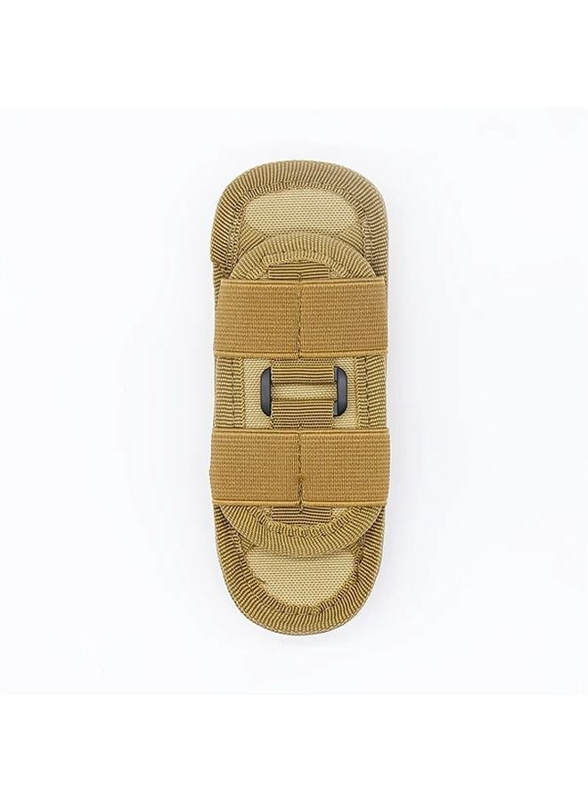 Khaki 360 Degree Rotating Clip Backpack Flashlight Adjustable Buckle Durable Nylon for Night Climbing Patrol - Image 1