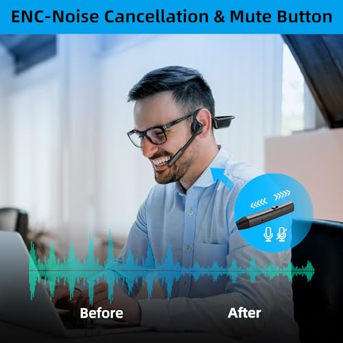 ZIOCOM Air Conduction Headphone, Open Ear Headphone with Mic and Noise Canceling, aptX-LL Bluetooth Wireless Headset with USB-A Dongle, Compatible with PS4/PS5/PC/Online Meeting（Not for Teams） - Image 5