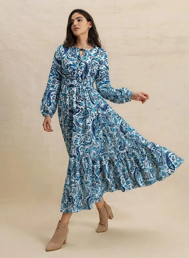 Take Two Women Floral Print Fitted Waist Maxi Dress