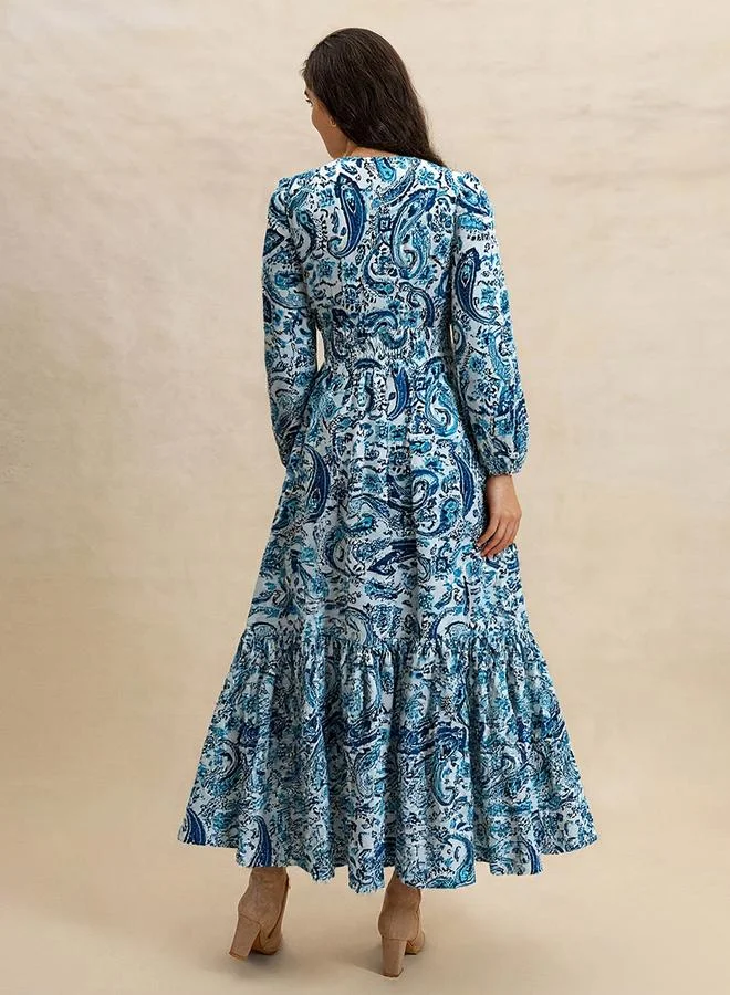 Take Two Women Floral Print Fitted Waist Maxi Dress