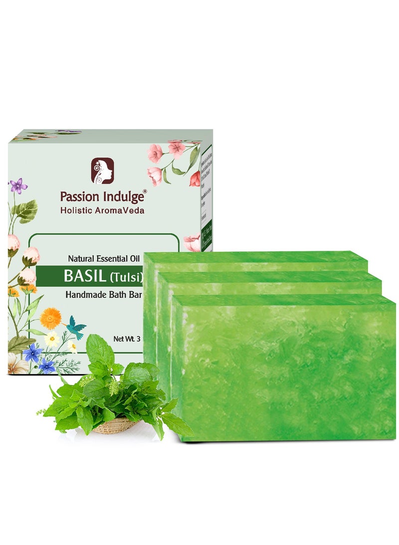 passion indulge بار حمام يدوي طبيعي من باسل بتركيبة عضوية غنية بالزيوت الأساسية | تنظيف عميق وتغذية لجميع أنواع البشرة | كل 100 جرام - عبوة من 3 - Image 1