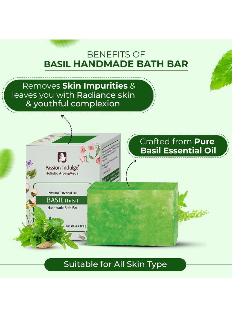 passion indulge بار حمام يدوي طبيعي من باسل بتركيبة عضوية غنية بالزيوت الأساسية | تنظيف عميق وتغذية لجميع أنواع البشرة | كل 100 جرام - عبوة من 3 - Image 3