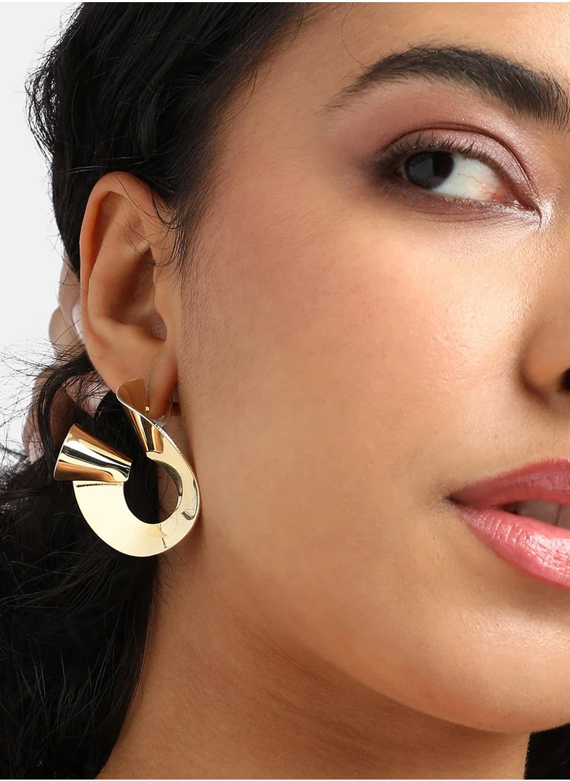 SOHI Minimal Spiral Drop Earrings