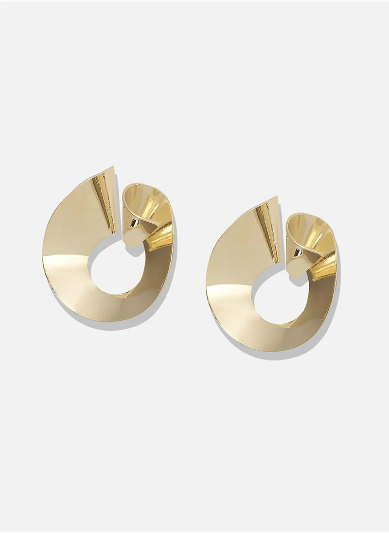 SOHI Minimal Spiral Drop Earrings