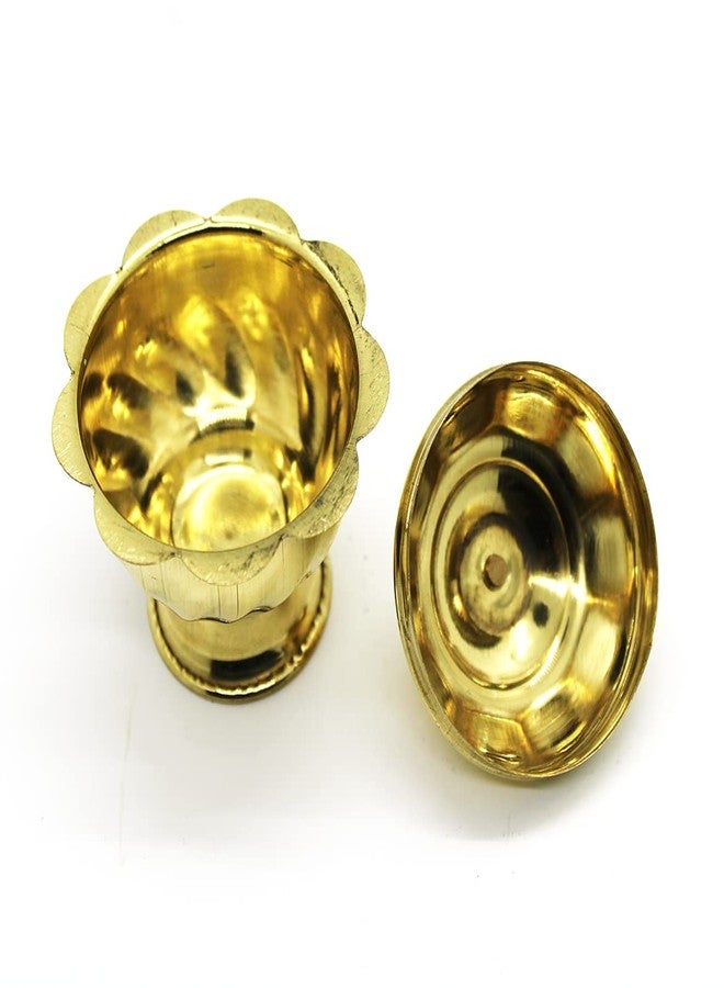 JDS Puja Articles Brass Handmade Traditional Beautiful Haldi kumkum Box for Pooja - kumkum Holder for Pooja (Medium) - Image 4