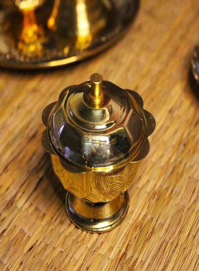 JDS Puja Articles Brass Handmade Traditional Beautiful Haldi kumkum Box for Pooja - kumkum Holder for Pooja (Medium) - Image 1