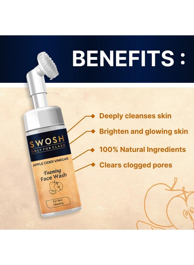 SWOSH Ayurvedic Apple Cider Vinegar Face Wash 100 ml With Built In Bursh - Soft Silicone Bristle For Deep Cleansing and Exfoliation (Women an Men) Paraben and Sulfate Free - Image 3