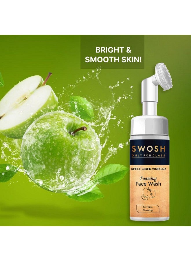 SWOSH Ayurvedic Apple Cider Vinegar Face Wash 100 ml With Built In Bursh - Soft Silicone Bristle For Deep Cleansing and Exfoliation (Women an Men) Paraben and Sulfate Free - Image 2