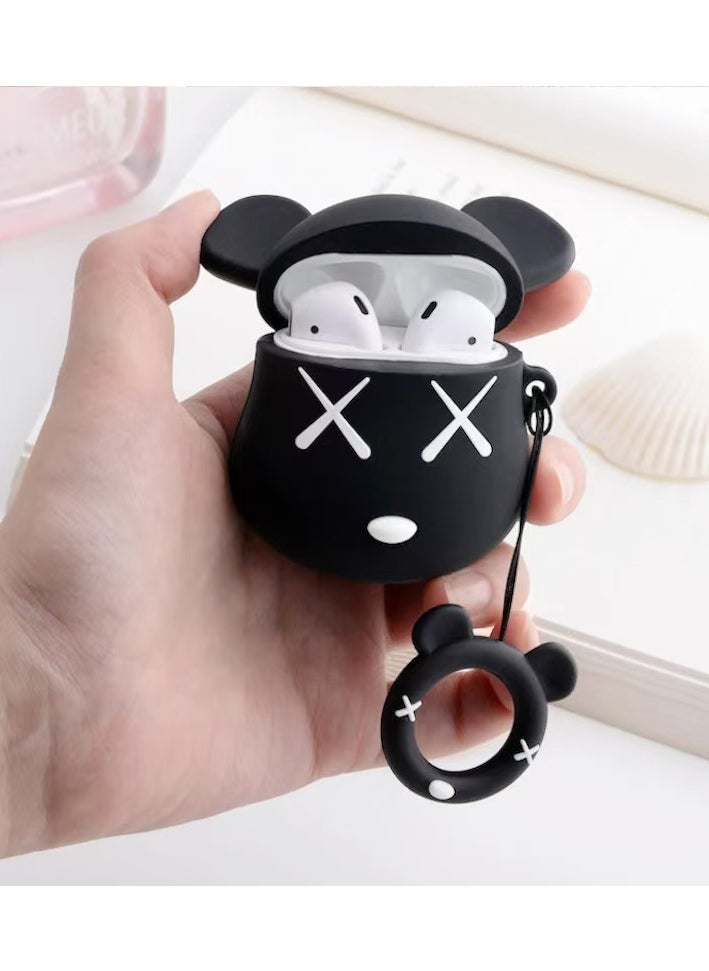 Generic - For Bluetooth Headset Air Pods Pro 2 Generation Protective Case Bearbrick Protective Case Silicone Drop Resistant Waterproof Case - Image 1