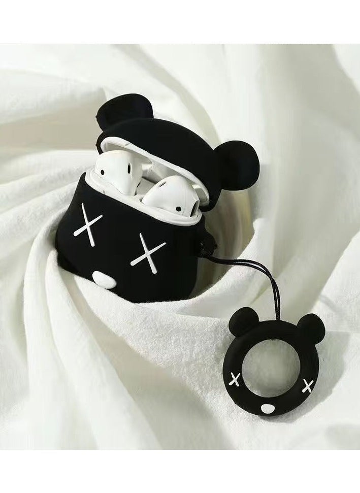 Generic - For Bluetooth Headset Air Pods Pro 2 Generation Protective Case Bearbrick Protective Case Silicone Drop Resistant Waterproof Case - Image 1