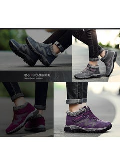 REOCLE Women's Snow Boots Winter Thermal Villi Leather Platform Shoes with Warm Lining & Anti-slip Sole Hiking Shoes  - Image 4