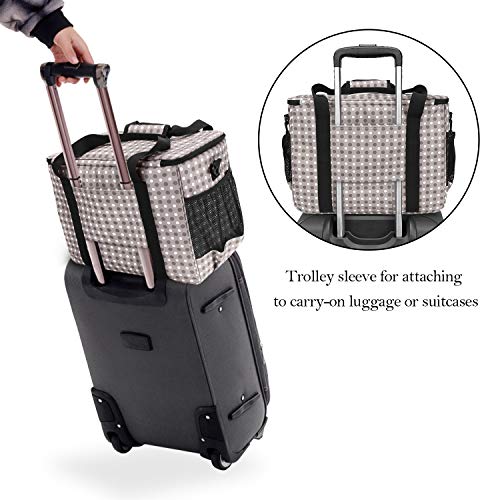 Teamoy Sewing Machine Case, Carrying Tote Bag Storage Organizer Compatible with Brother, Singer Sewing Machines and Accessories, Gray Dots - Image 4