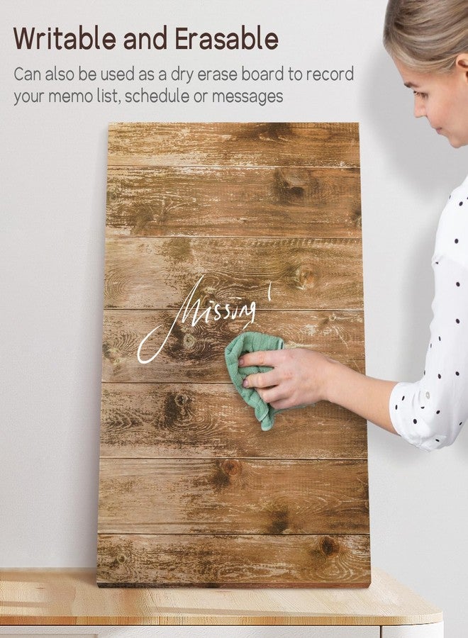 QUEENLINK Magnetic Dry Erase Board, 24'' x 18'' Decorative Magnetic Board for Wall, White Board Magnet Board Display Board, Brown Wood Plank - Image 5