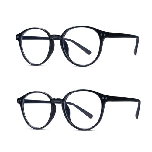 RAYBLOC Pack of 2 UV Protection Glasses Blue Cut Blocking Harmful Rays Glasses for Men & Women Zero Power Computer Specs Eye Protection for Lightweight Frame with Case & Cleaning Cloth - Image 1
