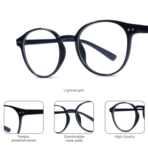 RAYBLOC Pack of 2 UV Protection Glasses Blue Cut Blocking Harmful Rays Glasses for Men & Women Zero Power Computer Specs Eye Protection for Lightweight Frame with Case & Cleaning Cloth - Image 4