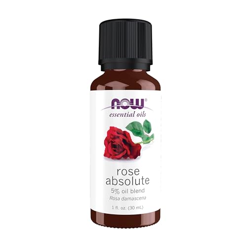 Now Foods NOW Essential Oils, Rose Absolute, 5% Blend of Pure Rose Absolute Oil in Pure Jojoba Oil, Romantic Aromatherapy Scent, Vegan, Child Resistant Cap, 1-Ounce - Image 1