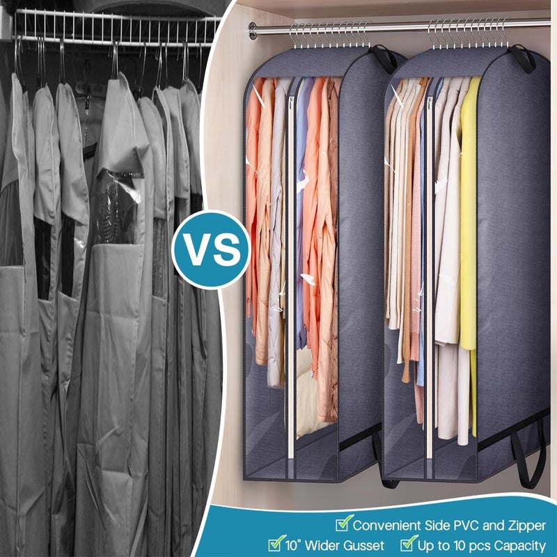 RAAHII RAAHII 10 INCH 2 piece clothes bag for Wardrobe hanging rack protector for Blazer cover coat covers with zip for storage of suitjacket garmentssareeshirt pant Non Woven - Image 4