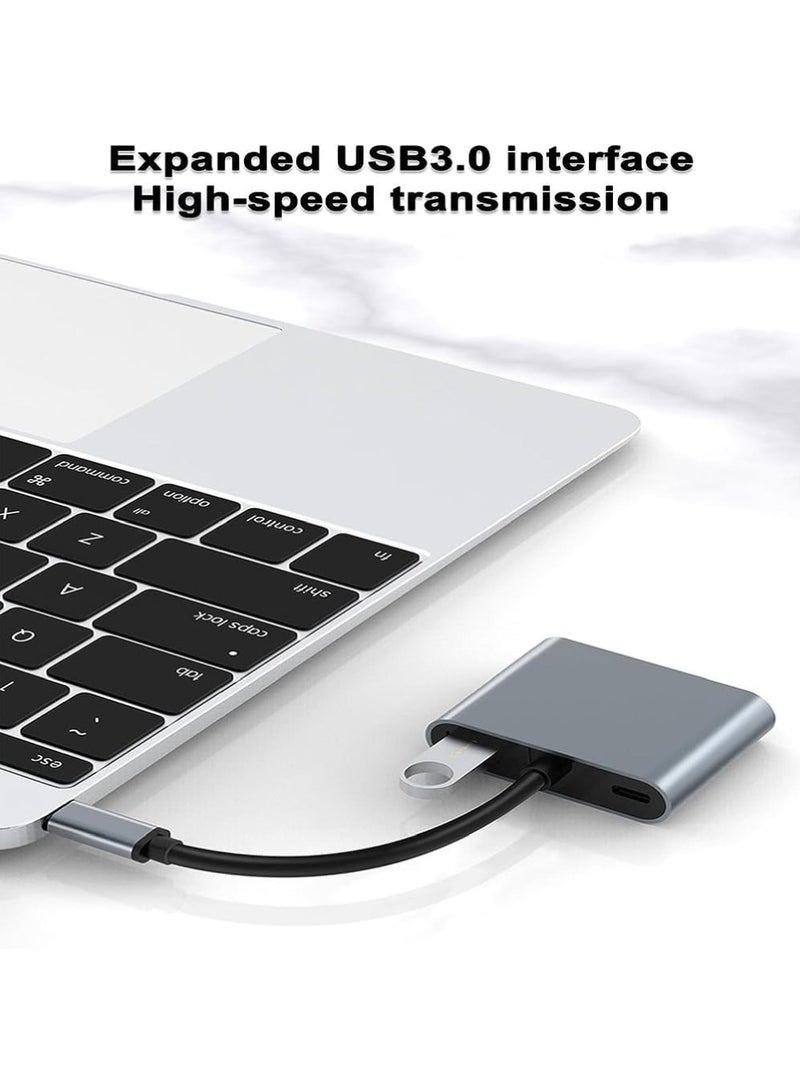 Rock Pow USB C to HDMI Adapter USB 3.1Type-C Adapter hub to HDMI 4K+USB 3.0+USB-C Charging Port USB-C Digital AV Multiport Adapter for MacBook Pro/iPad/Switch/Pro/S8+/S9 (USB c to Dual hdmi Adapter) - Image 4
