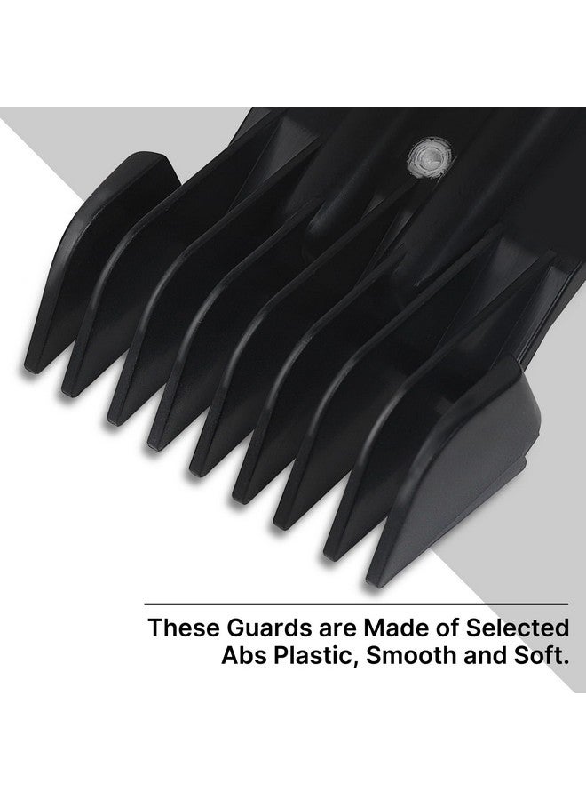 CR8GR8 8 Pack Clipper Guards for Wahl Detailer & Andis T Outliner & BaByliss PRO, 1/32" to 11/4" Universal Hair Clipper Guards Set, Snap-on Blade Attachment Combs with Springs for Most Hair Clippers, Black - Image 5