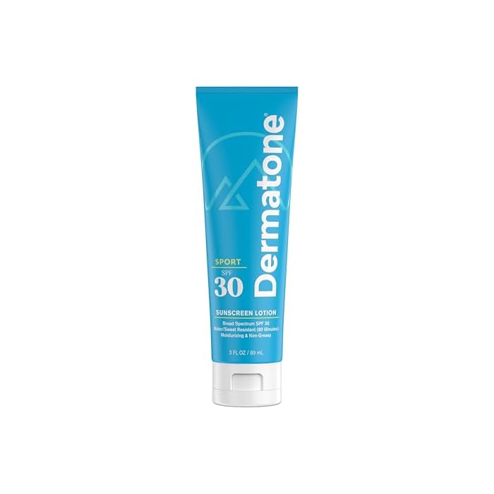 Dermatone Sport Sunscreen Lotion SPF 30 | with Vitamin C & Aloe |Water/Sweat Resistant (80 min) | Hawaii Reef Act 104 Compliant | Moisturizing | For Body and Face Broad Spectrum Sun Protection | 3oz
